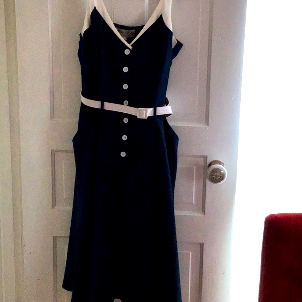 NWT Modcloth. Bettie Page by Tatyana XL Navy blue dress.